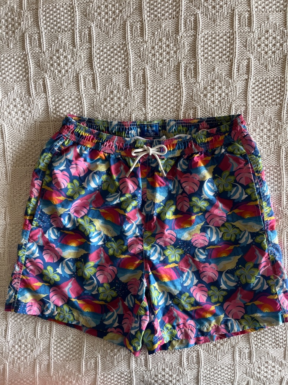 Ben Silver Charleston Trunks in Tropical Fish Coral Reef Made in Spain Sz L